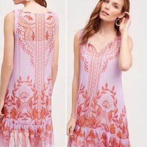 Anthropologie Floreat Orchid Floral Dress, 10